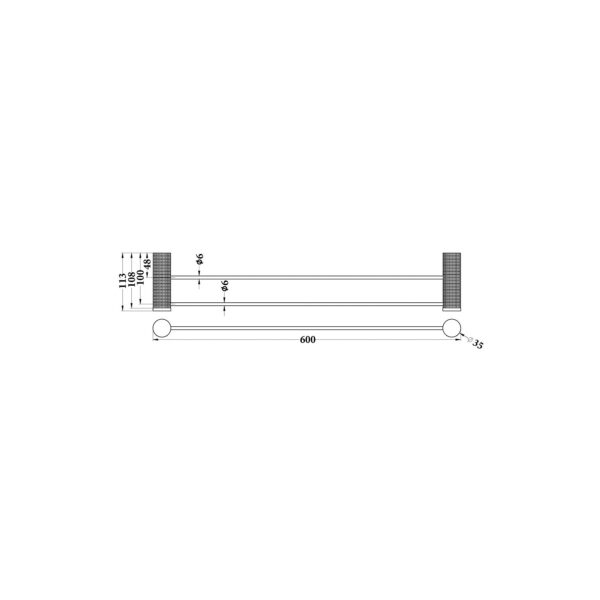 DOUBLE TOWEL RAIL 600mm [MIRATTO-06]
