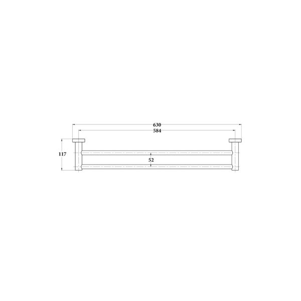 DOUBLE TOWEL RAIL 600mm [MUSA-14]
