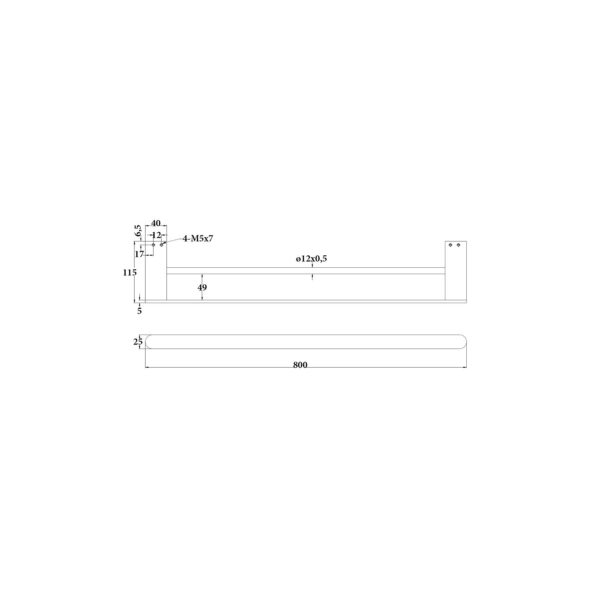 DOUBLE TOWEL RAIL 800mm [LUME-13]