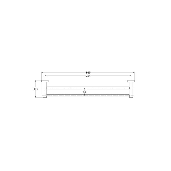 DOUBLE TOWEL RAIL 800mm [MUSA-16]