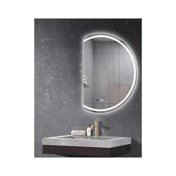 FRAMELESS MIRROR LED D-SHAPED 58x80 [GLAZZY]