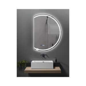 FRAMELESS MIRROR LED D-SHAPED 58x80 [GLAZZY]