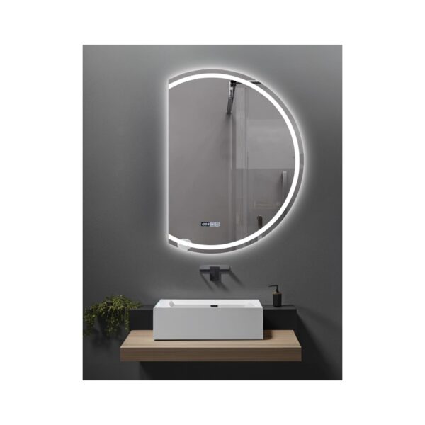 FRAMELESS MIRROR LED D-SHAPED 58x80 [GLAZZY]
