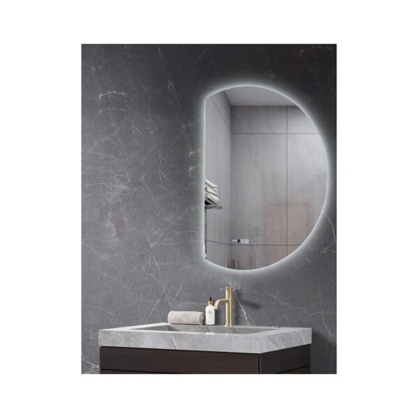 FRAMELESS MIRROR LED D-SHAPED 58x80 [LUNAR]