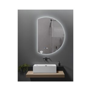 FRAMELESS MIRROR LED D-SHAPED 58x80 [LUNAR]
