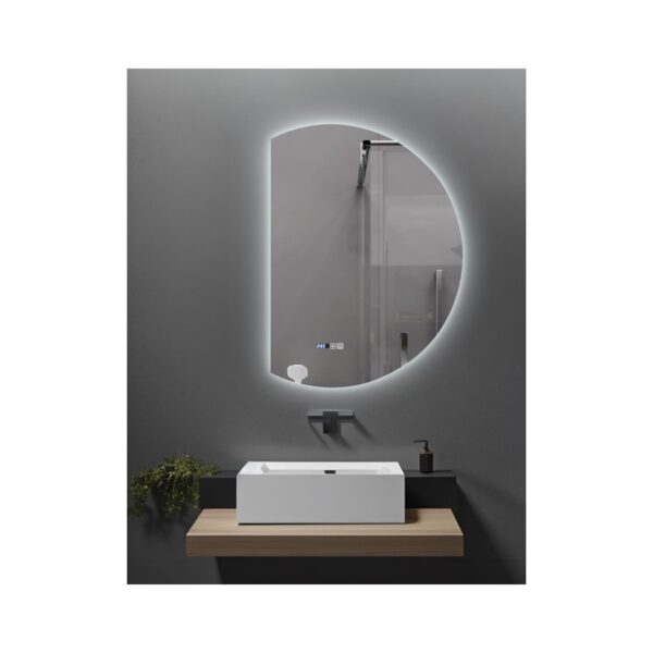 FRAMELESS MIRROR LED D-SHAPED 58x80 [LUNAR]