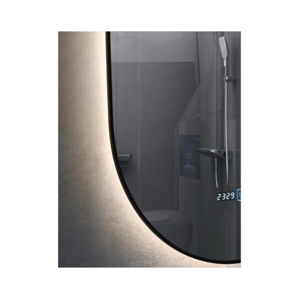 MIRROR LED WITH ALUM. FRAME 8MM BLACK 50X80 [OVIEDO-01]