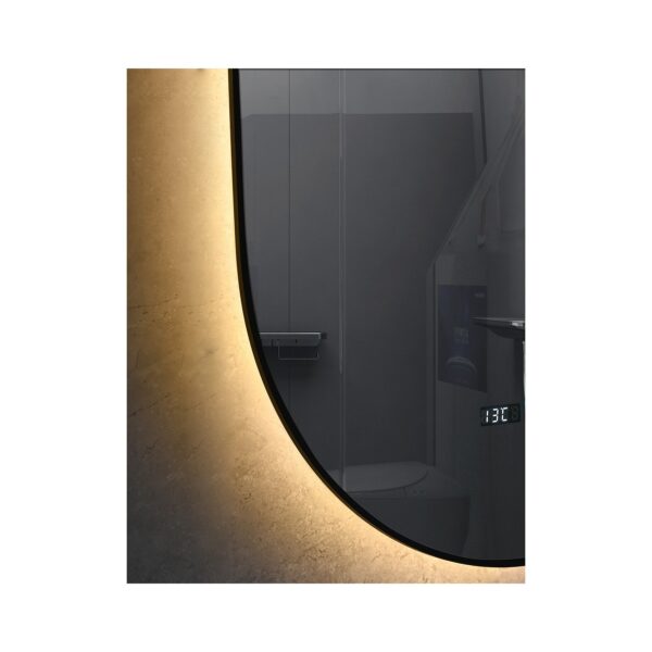 MIRROR LED WITH ALUM. FRAME 8MM BLACK 50X80 [OVIEDO-01]