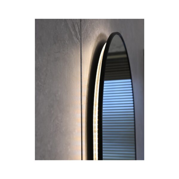 MIRROR LED WITH ALUM. FRAME 8MM BLACK 50X80 [OVIEDO-01]