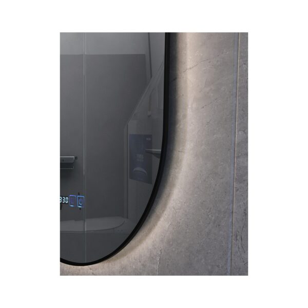 MIRROR LED WITH ALUM. FRAME 8MM BLACK 50X80 [OVIEDO-01]