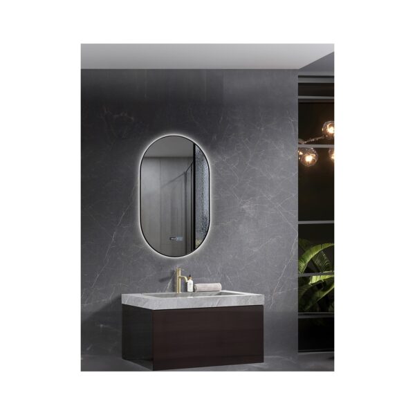 MIRROR LED WITH ALUM. FRAME 8MM BLACK 50X80 [OVIEDO-01]