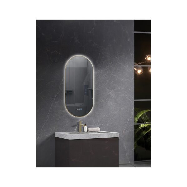 MIRROR LED WITH ALUM. FRAME 8MM GOLD 50X80 [OVIEDO-02]