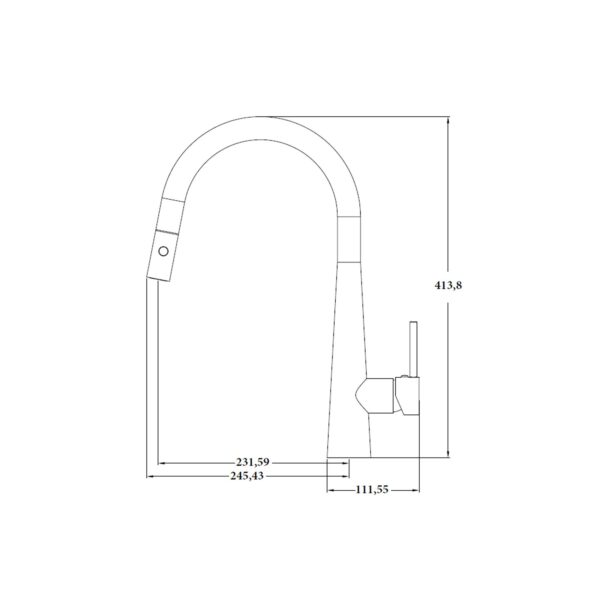 PULL OUT KITCHEN MIXER  WITH VEGIE SPRAY [CELIA-01]