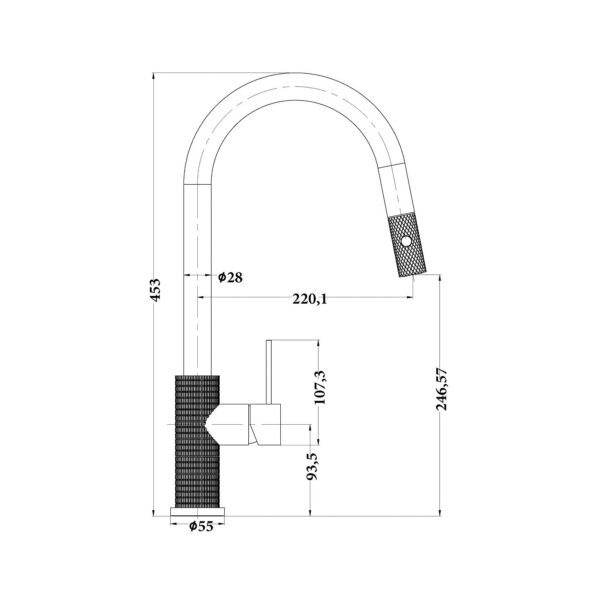 PULL OUT KITCHEN MIXER  WITH VEGIE SPRAY [MIRATTO-03]