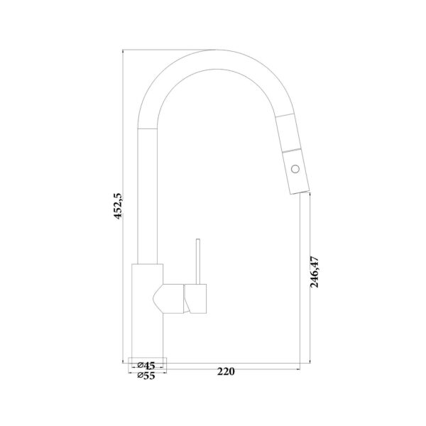 PULL OUT KITCHEN MIXER  WITH VEGIE SPRAY [MUSA-04]