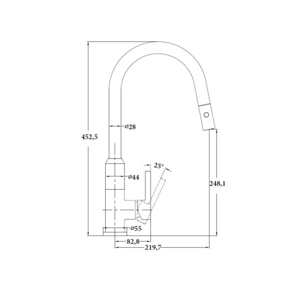 PULL OUT KITCHEN MIXER  WITH VEGIE SPRAY [PEARL-04]