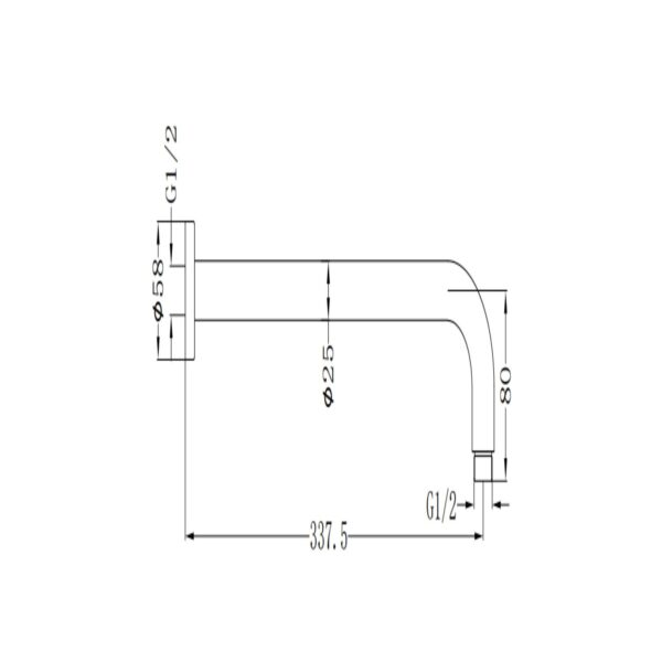 ROUND SHOWER ARM [MIRATTO-15/MUSA-19]