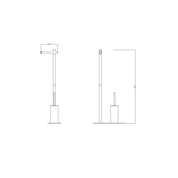 SINGLE POLE TOILET PAPER WITH BRUSH HOLDER  [TAILA-02]