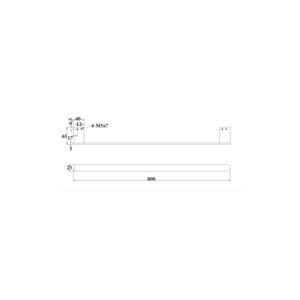 SINGLE TOWEL RAIL 800mm [LUME-12]