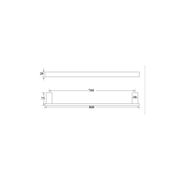 SINGLE TOWEL RAIL 800mm [MINDY-13]