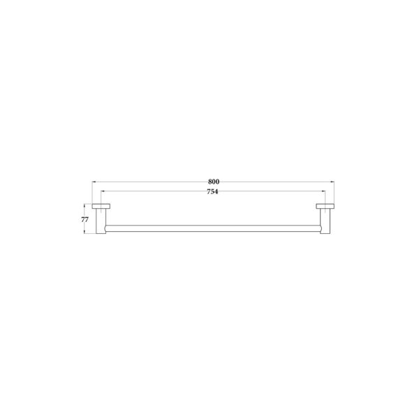 SINGLE TOWEL RAIL 800mm [MUSA-15]