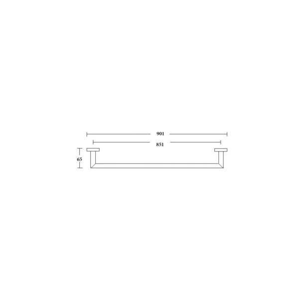 SINGLE TOWEL RAIL 900mm [GILDA-16]