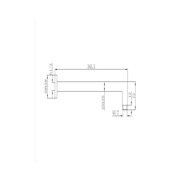 SQUARE SHOWER ARM [LUME-16]