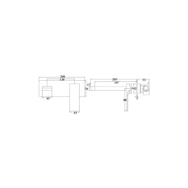 WALL BASIN/BATH MIXER WITH SPOUT [CARA-04]