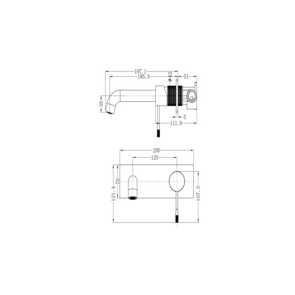 WALL BASIN/BATH MIXER WITH SPOUT [MIRATTO-04]