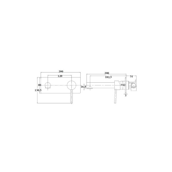 WALL BASIN/BATH MIXER WITH STRAIGHT SPOUT [GILDA-06]