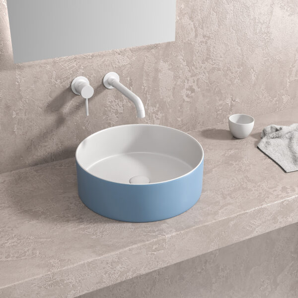 Basen vetë-qëndrues LT M3134-BLW Bianco-Azzuro Opaco 355x355x120mm Basen vetë-qëndrues LT M3134-BLW Bianco-Azzuro Opaco 355x355x120mm
