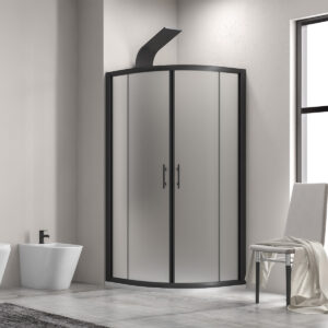Kabinë dushi gjysmërrethore Nero Flora 200 80x80x190 me kristal akulli Nano 6 mm (S-1030)