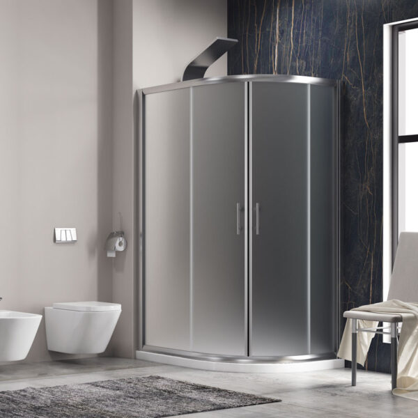 Kabinë dushi mur më mur Flora 650 90x120x190 Cromo me kristal akulli Nano 6 mm