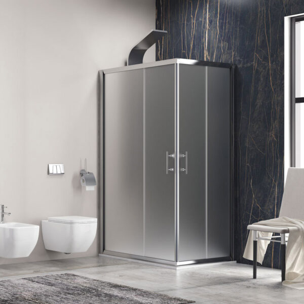 Kabinë dushi drejtkëndëshe Flora 100 80x140x170 Cromo me kristal akulli 6 mm (S-1010)