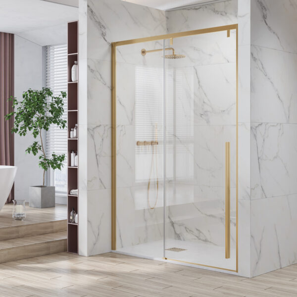 Kabinë dushi Santorini 400(NNI6121) 1200x2000 Oro mur më mur me kristal transparent Nano 8 mm