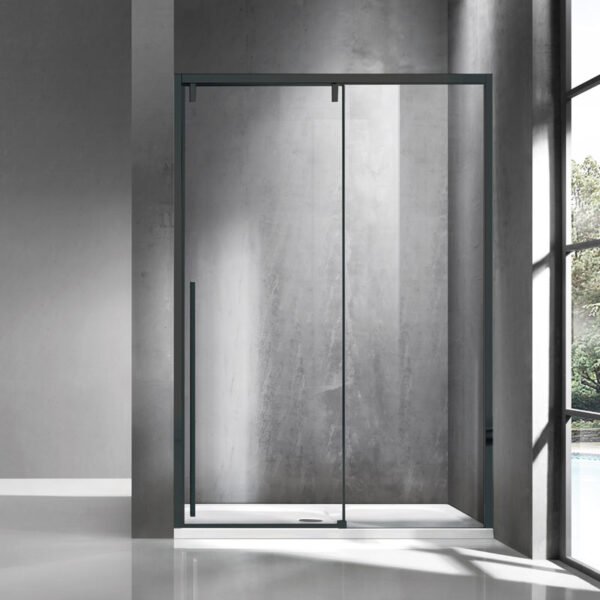 Kabinë dushi Santorini 400(NNI6121) 1400x2000 Nero mur më mur me kristal transparent Nano 8 mm Kabinë dushi Santorini 400(NNI6121) 1400x2000 Nero mur më mur me kristal transparent Nano 8 mm