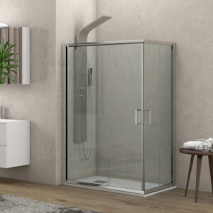 Kabinë dushi drejtkëndëshe Caraibi 100 KSLP061 80x100x190 Cromo me kristal transparent