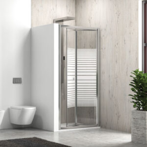 Kabinë dushi e palosshme mur më mur M/4/S Cromo me kristal të serigrafizuar 4 mm