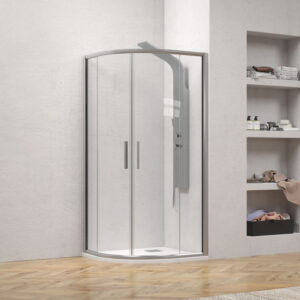 Kabinë dushi gjysmërrethore EFE 200 900x900x1900 Argento Opaco me kristal transparent Nano 5 mm
