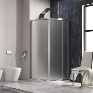 Kabinë dushi gjysmërrethore Flora 200 90x90x190 Cromo me kristal akulli Nano 6 mm