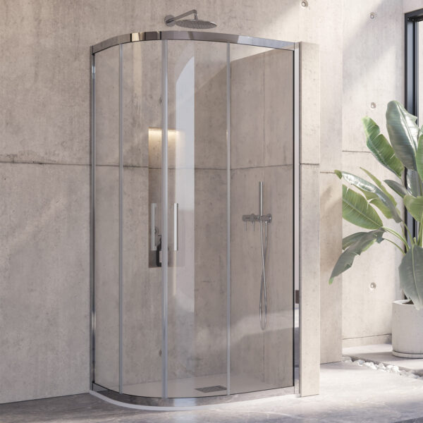Kabinë dushi gjysmërrethore Inox 200 NPE2142 800x800x1900 Cromo me kristal transparent 8 mm Kabinë dushi gjysmërrethore Inox 200 NPE2142 800x800x1900 Cromo me kristal transparent 8 mm