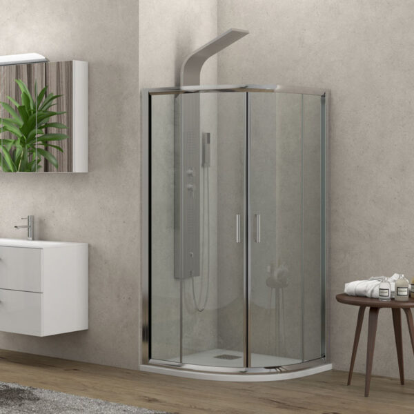 Kabinë dushi gjysmërrethore N Flora 200 KSLP052 80x80x180 me kristal transparent 5.5 mm