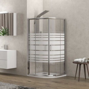 Kabinë dushi gjysmërrethore N Flora 200 KSLP052 80x80x180 me kristal të serigrafizuar 5.5 mm