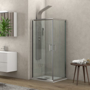 Kabinë dushi katrore N Flora 100 KSLP062 80x80x170 Cromo me kristal transparent 5.5 mm