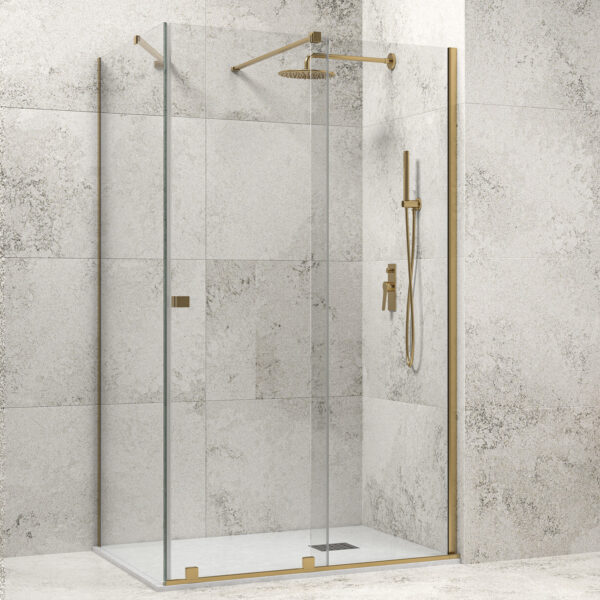 Kabinë dushi mur më mur Animus 400 150x200 Oro me kristal transparent Nano 8 mm Kabinë dushi mur më mur Animus 400 150x200 Oro me kristal transparent Nano 8 mm