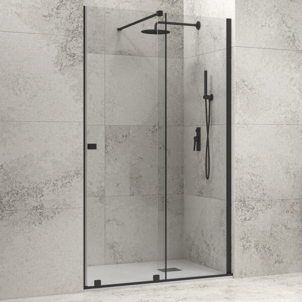 Kabinë dushi mur më mur Animus 400 160x200 Nero me kristal transparent Nano 8 mm