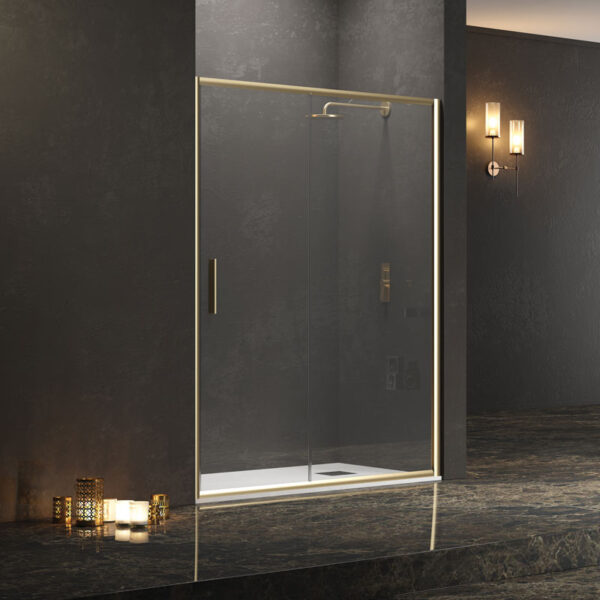 Kabinë dushi mur më mur Efe 400 1100x1900 Oro Opaco me kristal transparent 5 mm