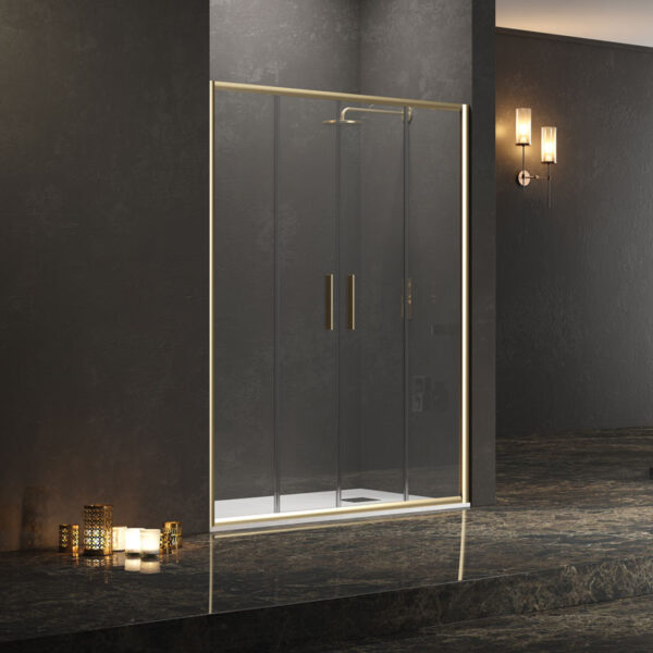 Kabinë dushi mur më mur Efe 600 Oro Opaco me kristal transparent 5 mm Kabinë dushi mur më mur Efe 600 Oro Opaco me kristal transparent 5 mm