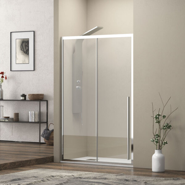 Kabinë dushi mur më mur Elysium 400 Nan1142 1400x2000 Cromo me kristal transparent Nano 8 mm Kabinë dushi mur më mur Elysium 400 Nan1142 1400x2000 Cromo me kristal transparent Nano 8 mm