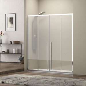 Kabinë dushi mur më mur Elysium 600 Cromo me kristal transparent Nano 8 mm